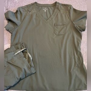 Med Couture Olive Green Scrub Set